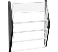 helit H6270495 - Présentoir mural en arc „the arc“ DIN A3 noir | 4 pochettes pour la présentation d'informations et de documents