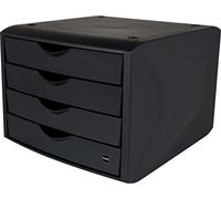 helit H6429595 Boîte de rangement à tiroirs « the green chameleon » en plastique recy ertifié Blauer Engel Anthracite/noir, 1 pièce