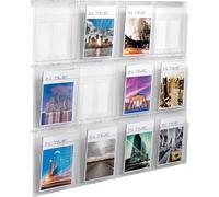 helit H6811102 Porte-brochures mural the placativ 12 compartiments DIN A4 vertical transparent
