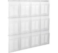 helit H6811102 - Présentoir mural „the placativ“ DIN A4, 12 casiers | Porte-brochures transparent pour brochures et documents