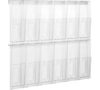 helit h6812202 attrayant Présentoir brochures, 12 poches, 1/3 A4 portrait Transparent