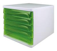 Helit Module de classement 'the wave' - 5 tiroirs - blanc/vert