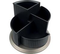 Helit Multipot A Crayon Linear, 4 Compartiments,Rotatif,Noir