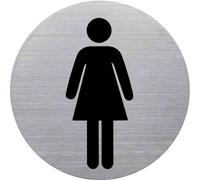 Helit Pictogramme "Wc-Dame", Diamètre: 115 Mm, Argent Auto-Ad...