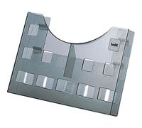 helit Porte-brochures, DIN A5 horizontal-2x DIN A6 vertical gris-transparent, pour fixation murale ou montage sur table (H6102608)