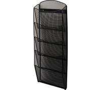 helit Porte-brochures mural Mesh, A4 vertical, 5 compartiments, noir