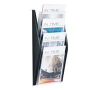 helit Porte-prospectus H540xl280xP80mm DIN A4 vertical noir Quantité:1
