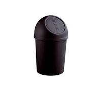 Helit Poubelle à clapet Push, 6 litres, noir
