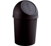 Helit Poubelle à clapet Push, 6 litres, noir Noir G