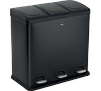 helit poubelle à pédale "the seperator" 3 x 20 litres noir en plastique