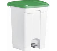 helit Poubelle à pédale the step, 45 litres, blanc/vert (5690704)