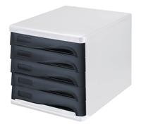 helit Schubladenbox schwarz DIN A4 mit 5 Schubladen (H6129998)