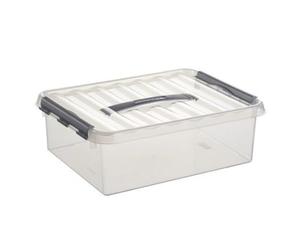 Helit sunware H6160202 - Boîte de rangement „the q-line“ 10 L | Boîte de rangement transparente avec couvercle pour un rangement clair