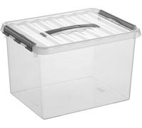 helit sunware H6160402 - Boîte de rangement „the q-line“ 22 L | Boîte de rangement transparente avec couvercle pour un rangement clair