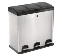 Helit Poubelle de tri sélectif à pédale The Seperator H2405200 – inox 3 x 20 L