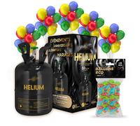 Hélium Grande Bouteille Gaz d'Hélium pour 50 Ballons + Lot 50 Ballons Biodégradables Multicolore - Bonbonne Je