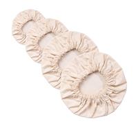 Hell Blues Ensemble de 4 couvercles de stockage pour bols en lin ~ Couvercles de vaisselle extensibles pour bocaux, fruits, légumes, viande - Conservation fraîche | Organique et lavable