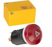HELLA 6Hf 003 916-031 Interrupteur De Signal De Détresse - Commande De Pression - 12V - Montage Encastré - Halogène - Éclairage De L'Interrupteur: Rouge - Avec Ampoule
