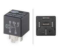 HELLA Relais, courant de travail - 12V - 5pôle - Schéma de câblage: W2 - Relais inverseurs - Couleur: noir - sans fixation - 4RD 933 332-641