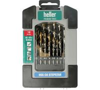 Jeu de forets à métaux DIN 338 Stepstar, diamètres nominaux 1 à 10, HSS-Co TiN, 19 pièces, coffret robuste