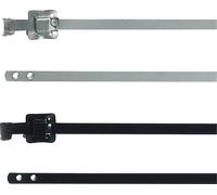 HellermannTyton 111-00149 MLT24SSC10-SS316/SP-BK Serre-câble 630 mm 10 mm noir collier métallique pour fortes charges, stabilisé