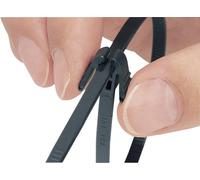 HellermannTyton 115-40300 REZ300-N66-BK-C1 Serre-câble 305 mm 4.70 mm noir avec fermeture à ailettes, réouvrable