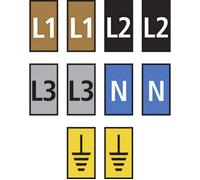 HellermannTyton WIC2-L1,L2,L3,N,Earth-PA66-MIX Clip de marquage Impression L1, L2, L3, N, Erde 561-02300