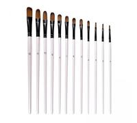 Hellery 3x 12 Pièces Peinture Pinceaux, Rond/Plat Bout Pointu Pinceaux Nylon Brosses à Cheveux Artiste Peintre pour Acrylique Aquarelle Peinture