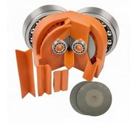 Hellery Affûteur de Forets Affûteur Forets Outil Aiguiseur Dispositif Meule Diamant Remise en Tranchant Rapide Queue Ronde Standard Adapté Outils, Roulement 2 Roues