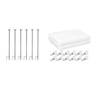 Hellery Bâche de Protection Extérieure Kit de Jardinage Voile d'Hivernage Couverture de Plantes Abri Non-tissé avec Cadre Métallique et Fixations Solides