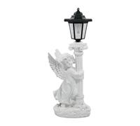 Hellery Colonne Romaine et Lanterne Solaire, Statue de Jardin, Cadeau pour Femmes et Mamans, Sculpture En Résine pour La Décoration Du Jardin, Gauche