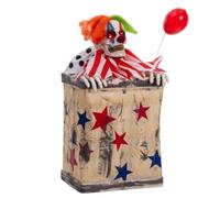Hellery Figurine Animée d'Halloween Clown Décoration à Capteur Inductif | Clown Interactif à Saut Électrique pour Décoration d’Halloween, Figurine Rouge à Capteur Design Farceur pour Parc à Thème