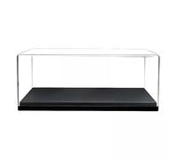 Hellery Lot 2 Vitrines Voiture Miniature 1/43 en Acrylique, Coffret Protection Empilable et Transparent, avec Base Noire, Boîte Anti-Poussière pour Modèles Réduits, Figurines Collection, 12x5,8x4,5 cm