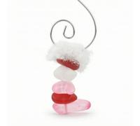Hellery Pendentif Décoratif Festif Ornement Verre Marin Décoration Suspendue Pendentif Verre Givré Empilé avec Crochet et Boucle Adapté aux Fêtes Cadeaux, Rose
