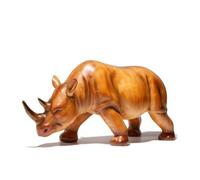 Hellery Sculpture Rhinocéros Statue Figurine Objet d'Ornement Animal Résine Polie avec Détails Sculptés et Finition Lisse Audacieuse pour Décor Adaptée aux, Marron