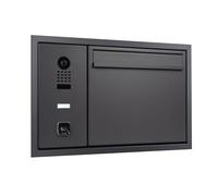 Hello Boîte aux Lettres avec interphone vidéo IP DoorBird D1100E et Empreinte Digitale ekey sLine - Boîte aux Lettres Intelligente, Ouverture par Doigt, encastrée, Montage encastré, Acier Inoxydable,