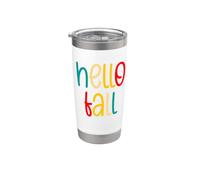 Hello Fall Retro Coloré Automne Halloween Thanksgiving Gobelet isotherme en acier inoxydable double paroi