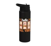 Hello Fall Vibes Mignon Thanksgiving Automne Season Lover Stainless Steel Insulated Water Bottle
