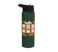 Hello Fall Vibes Mignon Thanksgiving Automne Season Lover Stainless Steel Insulated Water Bottle