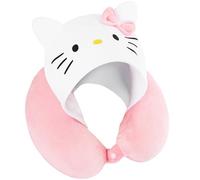 Hello Kitty Coussin de Voyage Fille et Ado, Oreiller Tour de Cou Enfant avec Capuche, Accessoire Voyage