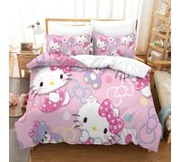 Hello Kitty Housse De Couette D Imprim¿¿ De Pink Dessin£¬Parure De Lit Housses De Couettes Microfibre Avec Fermeture ¿¿Clair,Parure De Couette Imprim¿¿ Av