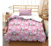 Hello Kitty Housse De Couette D Imprim¿¿ De Pink Dessin£¬Parure De Lit Housses De Couettes Microfibre Avec Fermeture ¿¿Clair,Parure De Couette Imprim¿¿ Av