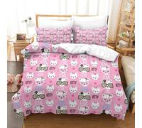Hello Kitty Housse De Couette D Motif Imprim¿¿ Pink Parure De Lit Housses De Couettes En Microfibre Avec Fermeture ¿¿Clai Parure De Couette Avec Taies D