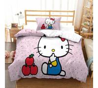 Hello Kitty Housse De Couette D Motif Imprim¿¿ Pink Parure De Lit Housses De Couettes En Microfibre Avec Fermeture ¿¿Clai Parure De Couette Avec Taies D