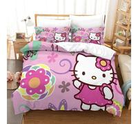 Hello Kitty Housse De Couette D Motif Imprim¿¿ Pink Parure De Lit Housses De Couettes En Microfibre Avec Fermeture ¿¿Clai Parure De Couette Avec Taies D