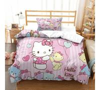 Hello Kitty Housse De Couette D Motif Imprim¿¿ Pink Parure De Lit Housses De Couettes En Microfibre Avec Fermeture ¿¿Clai Parure De Couette Avec Taies D