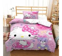 Hello Kitty Housse De Couette, D Pink Motif Imprim¿¿ Parure De Lit Housses De Couettes En Microfibre Avec Fermeture ¿¿Clai Parure De Couette Avec Taie D