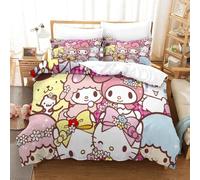Hello Kitty Housse De Couette ¿¿ Motif Pink Impression D Parure De Lit Housses De Couettes En Microfibre Hypoallergique Avec Fermeture ¿¿Clair Pour Enfa