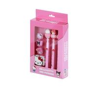 Hello Kitty Mix-Pack de 3 Crayons Éternels + 3 Gommes + Taille-crayon, Rose, 14 x 23 cm