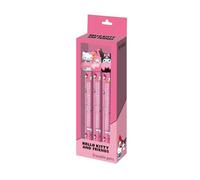 Hello Kitty Mix-Pack de 3 Stylos Gel Effaçables, Rose, 9,5 x 23 cm